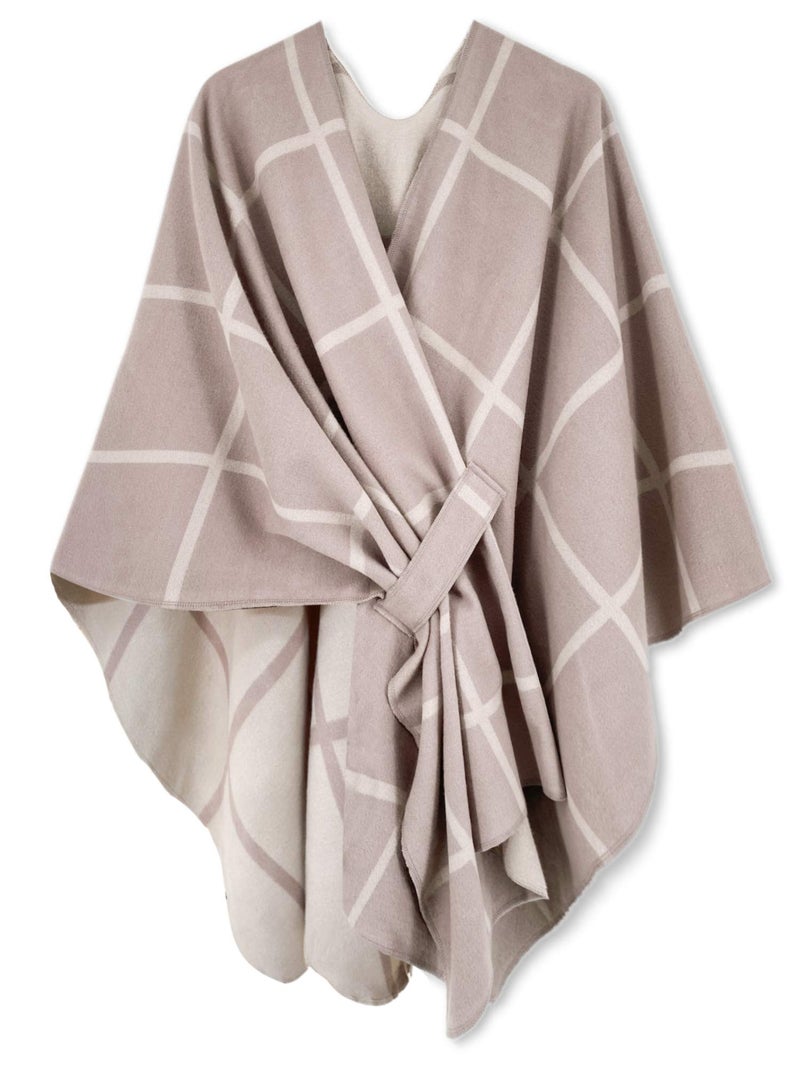 Moss Rose Women's Shawl Wrap Poncho Ruana Cape Open Front Cardigan - Image 1