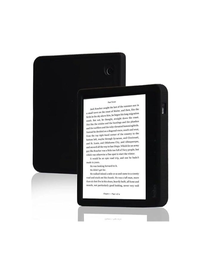 كفّ خلفيّ رقيق وليّن مصنوع من سيليكون متوافق مع قارئ الكتب الإلكتروني Kobo Libra Colour 7 بوصة، غلاف حماية مضاد للصدمات لقارئ الكتب الإلكتروني Kobo Libra Colour 7 بوصة.