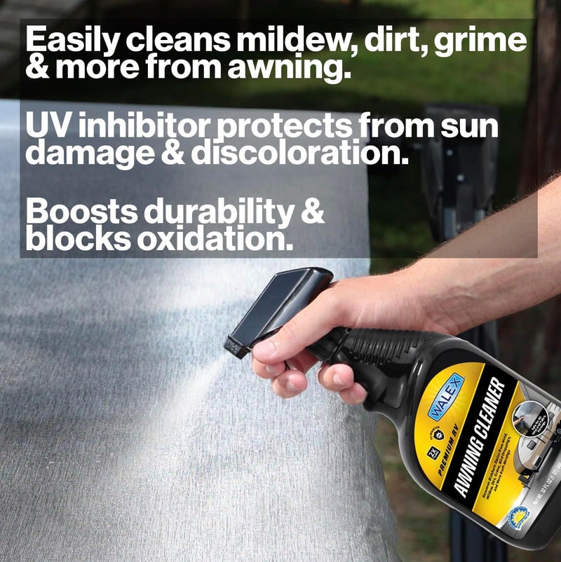 Walex RV Awning Cleaner - Safe for Vinyl & Fabric, Dissolves Tough Stains, Mold, Mildew, Dirt, Bird Droppings & More; Extends Awning Lifespan for RVs, Campers, Trailers & Motorhomes, 64 oz - Image 2