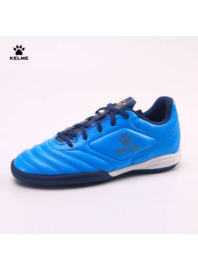KELME أحذية كرة القدم كيلمي للرجال والشباب، أحذية تنافسية Tf للملعب، أحذية كرة قدم غير قابلة للانزلاق للطلاب، زرقاء/زرقاء داكنة، مقاس 31 - Image 3
