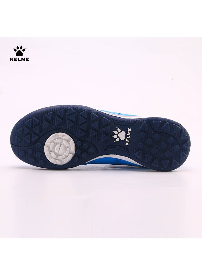 KELME أحذية كرة القدم كيلمي للرجال والشباب، أحذية تنافسية Tf للملعب، أحذية كرة قدم غير قابلة للانزلاق للطلاب، زرقاء/زرقاء داكنة، مقاس 31 - Image 4