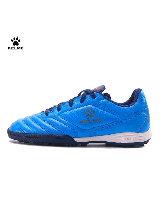 KELME أحذية كرة القدم كيلمي للرجال والشباب، أحذية تنافسية Tf للملعب، أحذية كرة قدم غير قابلة للانزلاق للطلاب، زرقاء/زرقاء داكنة، مقاس 31 - Image 1