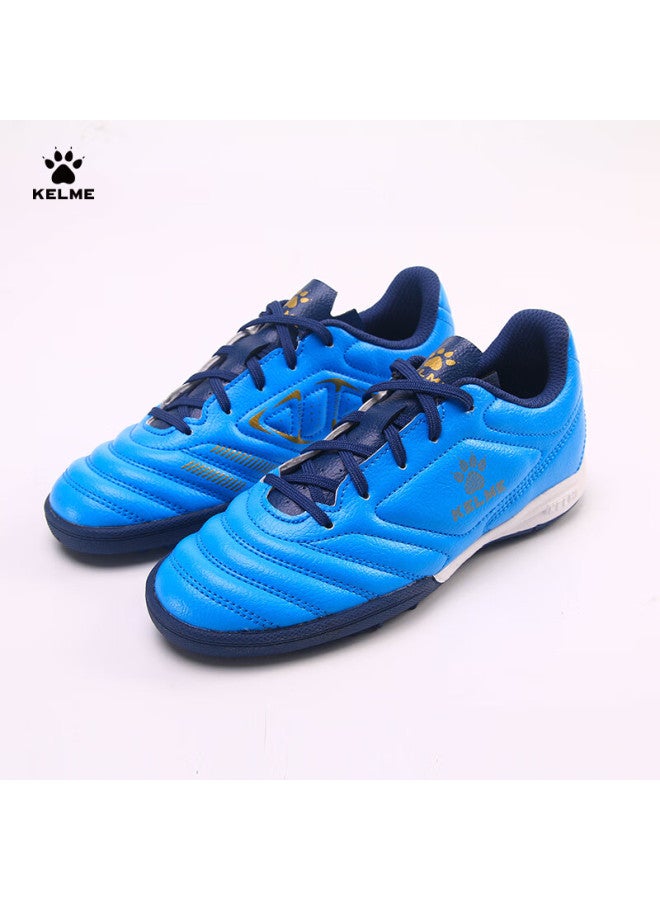 KELME أحذية كرة القدم كيلمي للرجال والشباب، أحذية تنافسية Tf للملعب، أحذية كرة قدم غير قابلة للانزلاق للطلاب، زرقاء/زرقاء داكنة، مقاس 31 - Image 2