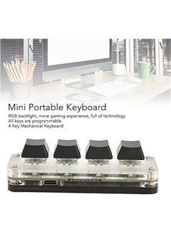Generic 4 Keys Mini Keypad One Handed Mechanical Gaming Keyboard, Multifunctional Shortcut DIY Programmable Macro Keyboard, RGB Backlight, Plug and Play, OSU Gaming Keyboard for Office, Game, Music, etc.  - Image 3