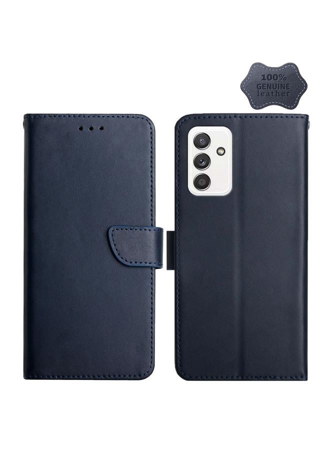 اس-توب جراب لهاتف Samsung Galaxy A82 مصنوع من الجلد الطبيعي مقاوم لبصمات الأصابع مع قلاب أفقي - Image 1