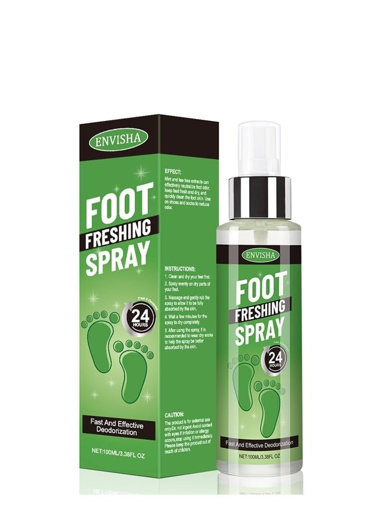 ENVISHA Shoe Deodorizer Spray - Strong Odor Eliminator for Shoes - Natural Mint Freshener with Tea Tree Oil - Effective Solution for Smelly Sneakers - Image 1