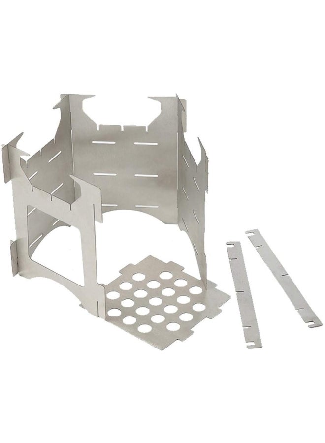 إسكدنيا موقد قابل للطي للتخييم وحرق الخشب من الاستانلس ستيل 10x12.7x10سم - Image 4