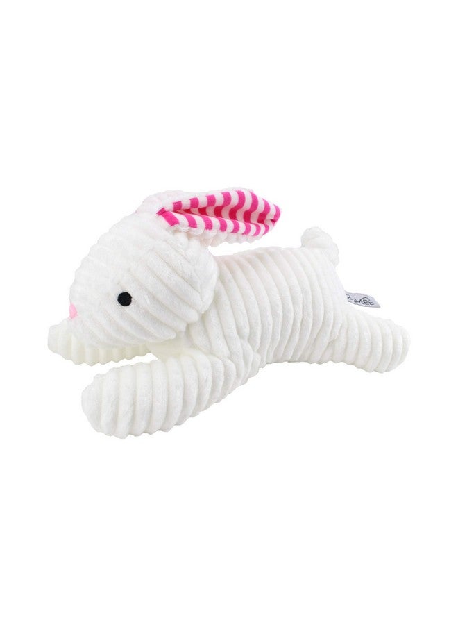 Midlee Stripe Ears White Easter Rabbit Dog Toy - Image 1