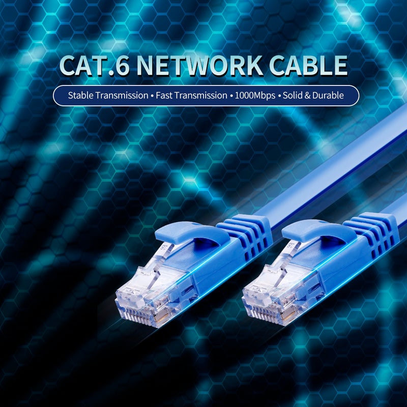 كابل إيثرن CAT.6 كابل شبكي جيغابيت منزلي CAT6 كابل باتش RJ45 كابل ناعم من مادة PVC كابل شبكي عالي السرعة 10 متر - Image 4