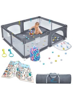 Piccasio Extensively Useful Baby Playpen Versatile playpen for babies and toddlers Elegant Baby Playpen Fence with Fluffy play mat and 20 Non-Toxic Pit Ball baby Play yard (120 * 120)  - Image 1