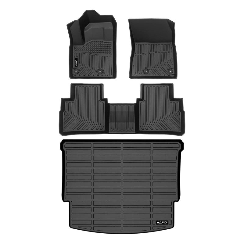 HAFIDI Floor Mats Cargo Liner Set Fit for 20212024 2025 Nissan Rogue S SV SL Platinum Not Sport All Weather Protection TPE AntiSlip Car Full Set Floor Liners Custom Accessories Black