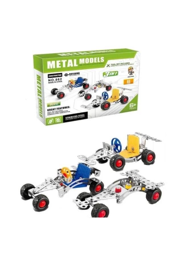 Aole Toys 3-in-1 Metal Models Construction Kit - 83 Pcs - Image 1