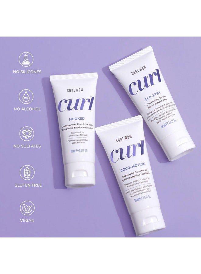 كولور واو مجموعة تجعيد الشعر المثالية من كولور واو | مجموعة تجعيد الشعر المثالية من 3 قطع، تتضمن شامبو هوكد الفاخر بحجم مناسب للسفر، وبلسم كوكو موشن، وسيروم فلو-إيتري 2.0 أونصة سائلة (عبوة من 3 قطع) - Image 2