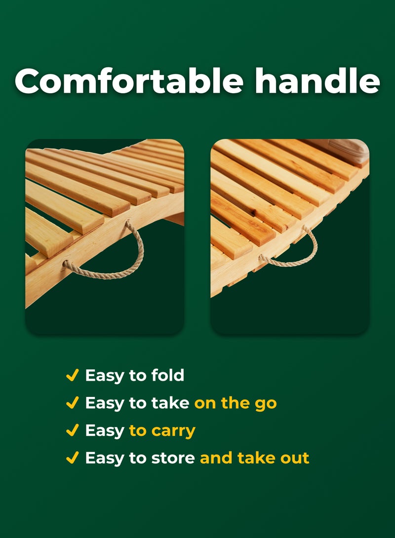 Timbergood Timbergood Wooden Folding Sunbed - Image 5