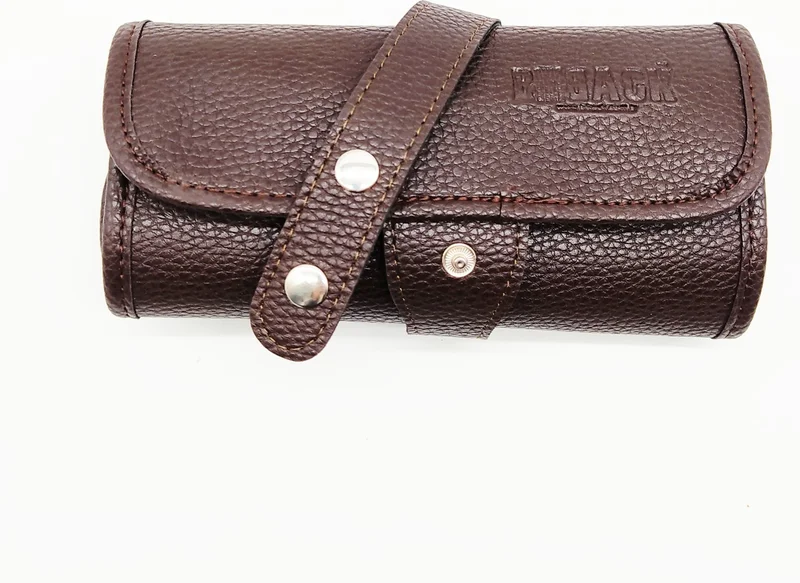 Hobi Market Art Faux Leather Roll Pen Holder 36 Compartments Brown