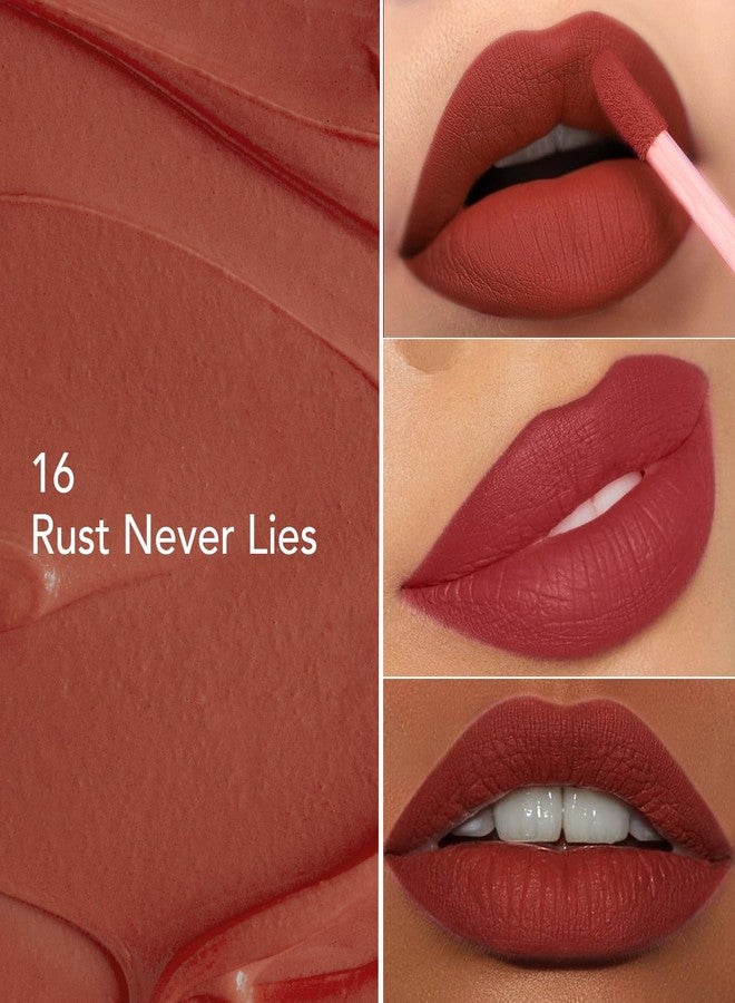Glam 21 Glam21 Mattitude Liquid Matte Lipstick | 16Hr Long Stay | Non-Transfer & Smudge-Proof |Enriched with Vitamin E, Coffee & Cherry Oil |Moisturizing & Comfortable | 7.5ml,Rust Never Lies - Image 3