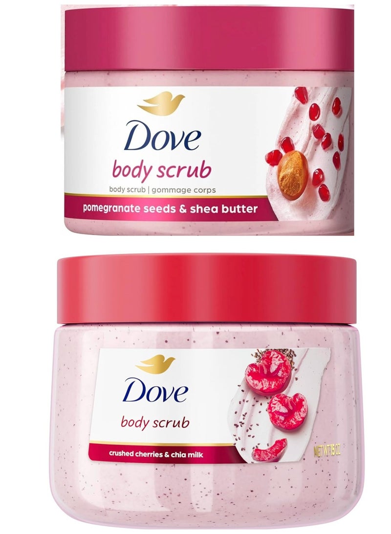 دوف مقشر الجسم من دوف - بذور الرمان وزبدة الشيا - 298 جم / توت الكرز المهروس وحليب بذور الشيا - 425 جم - Image 1