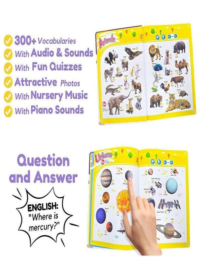 Super Toy كتاب صوتي للأطفال من SUPER TOY لتعلم الكلمات الإنجليزية مع 300+ كلمة، 13 موضوعًا، تعليم تفاعلي قبل المدرسة، الأبجدية، التهجئة، الرياضيات، ألعاب الذاكرة للأولاد والبنات من عمر 1 سنة وما فوق - Image 4