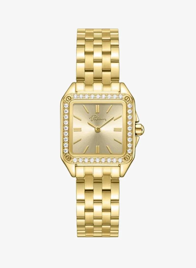 Omaha Champagne Dial Stainless Steel Bracelet Analog Watch for Women, 27.8mm