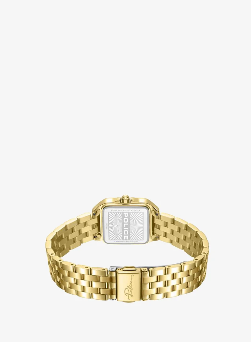 Police Yellow Gold Women's Omaha Champagne Dial Stainless Steel Bracelet Analog Watch for Women, 27.8mm for Women | Best Price UAE