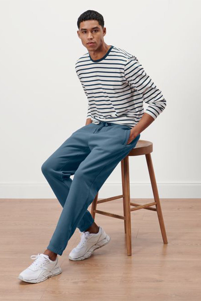 Tchibo Men Plain Sweatpants, Sage Blue - Image 1