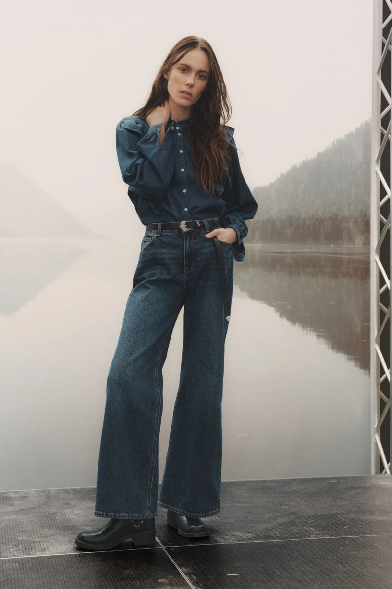 اتش اند ام جينز بقصة عادية وحافة واسعة