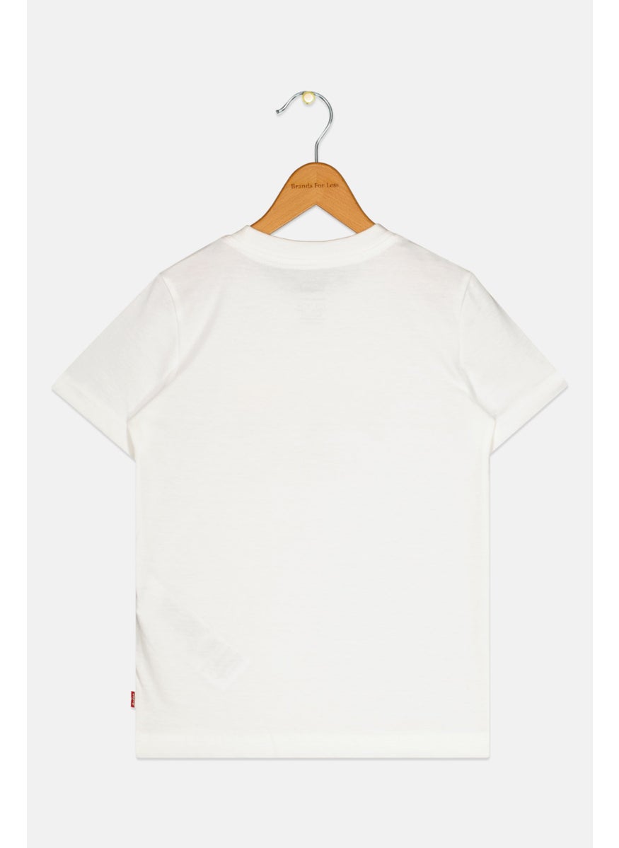 Levi's - Kids Boy Crew Neck Short Sleeves Brand Logo T-Shirt, White - Image 1