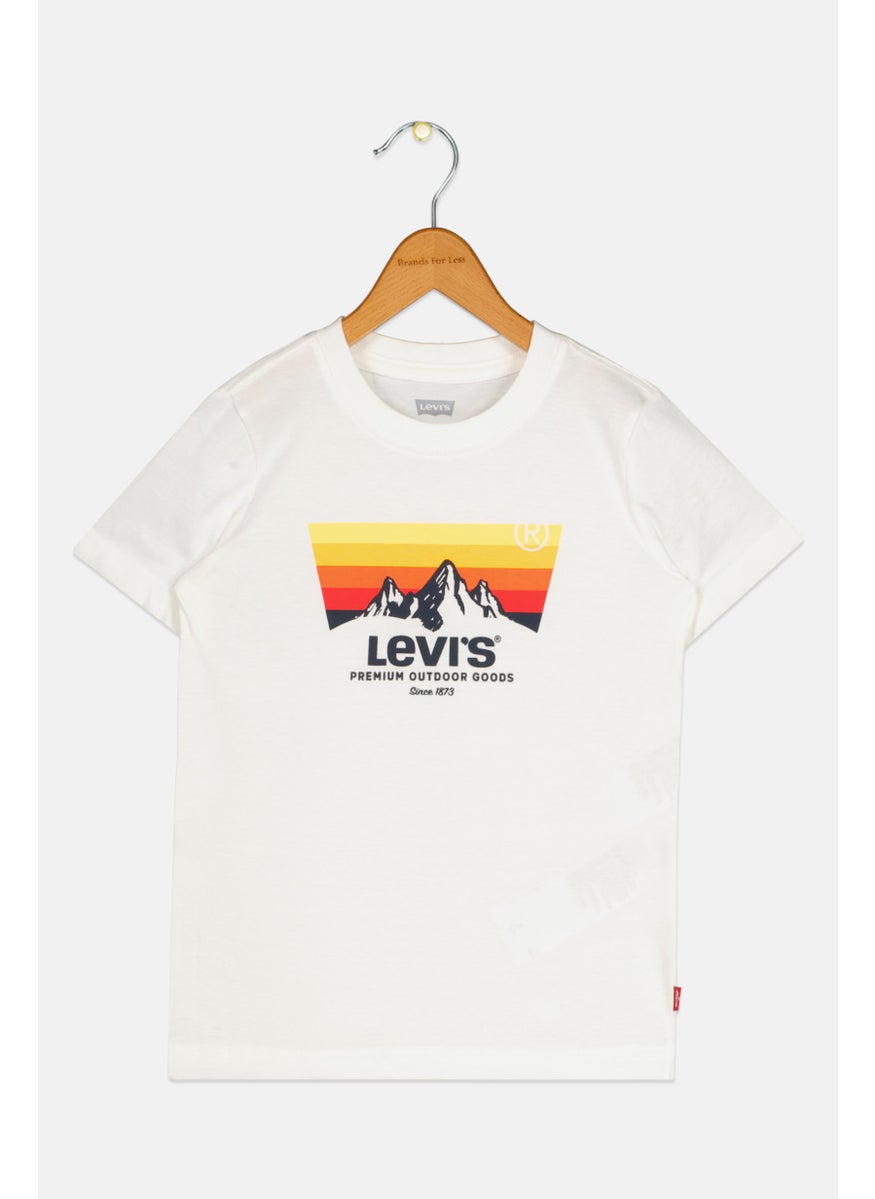 Levi's - Kids Boy Crew Neck Short Sleeves Brand Logo T-Shirt, White - Image 1