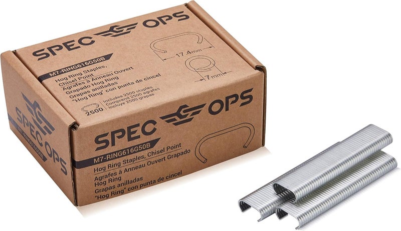 Spec-Ops Tools 16 Gauge 11/16" Hog Rings, Chisel Point, 2,500 Pack, 3% Donated to Veterans - Image 1