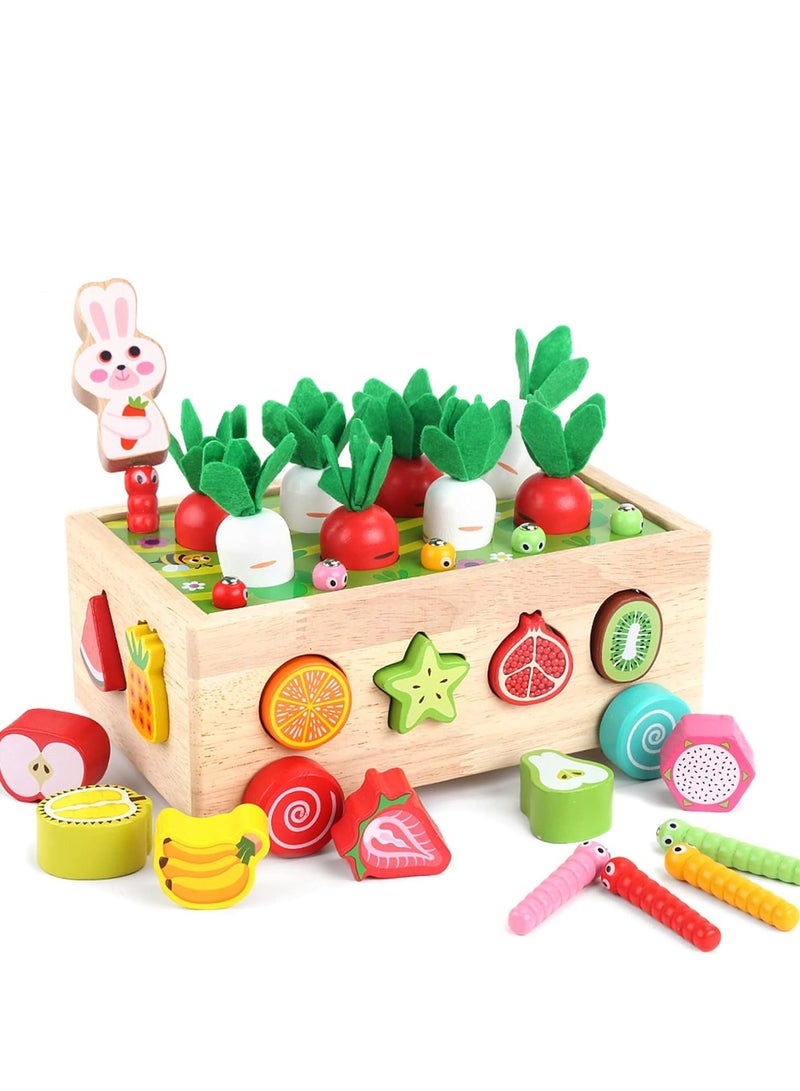 Montessori Wooden Educational Toys for Boys Girls, Shape Sorting Size Matching Toys Gifts for Kids, Wood Preschool Learning Fine Motor Skills Game - Image 1