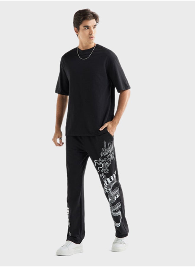 FAV Dragon Print T-Shirt With Crew Neck  - Image 2