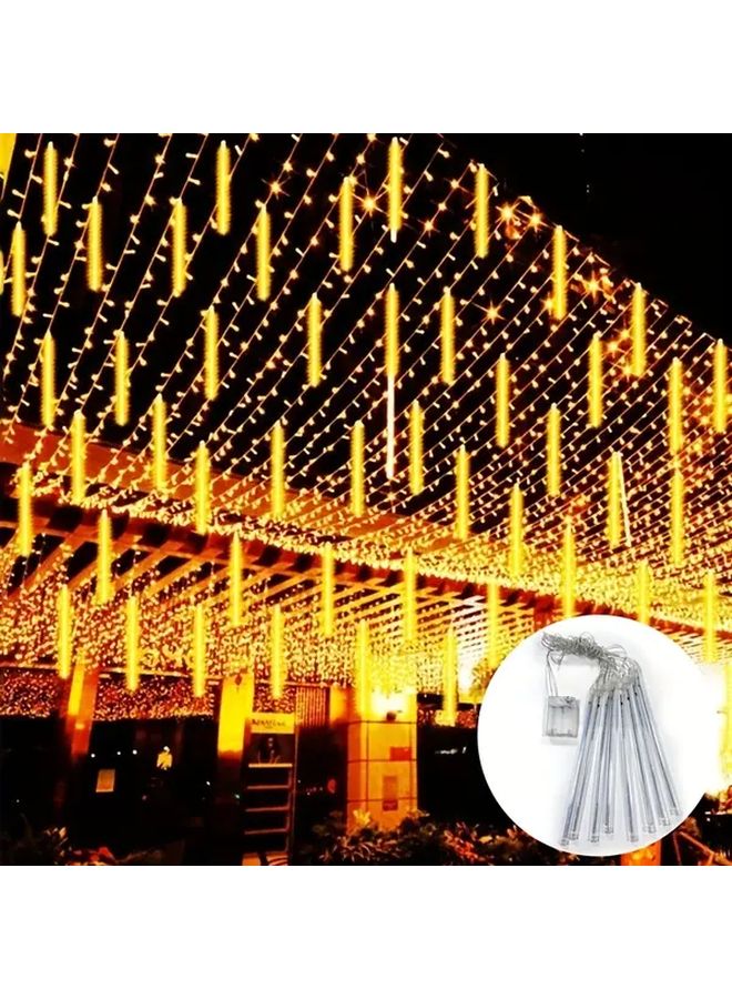 Warm White Battery Powered Starry Rain Lights For Christmas Tree 8 Tubes 30cm - Image 1