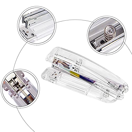LepoHome Transparent Acrylic Stapler - Silver, Modern Style for Office - Image 2