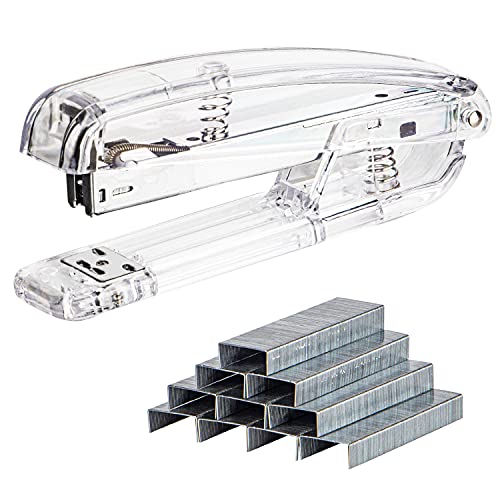 LepoHome Transparent Acrylic Stapler - Silver, Modern Style for Office - Image 1