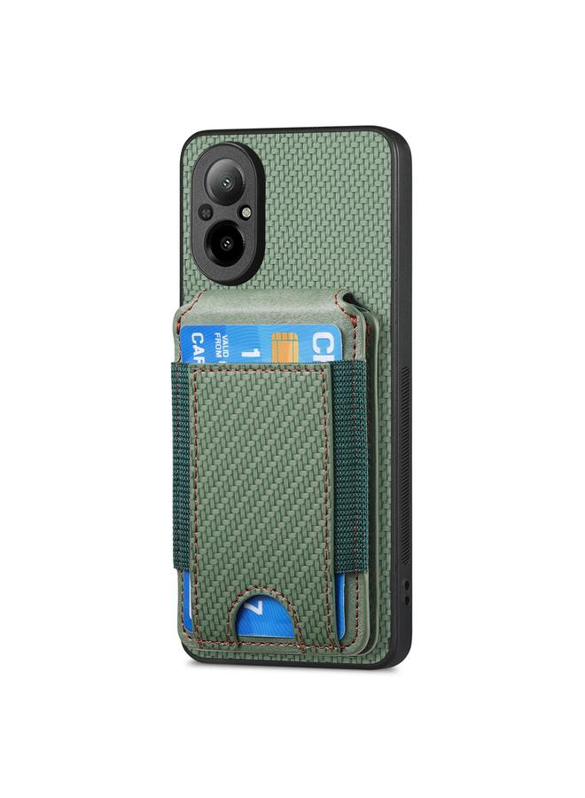 اس-توب جراب هاتف Realme C30S من ألياف الكربون مع حامل محفظة عمودي قابل للطي - Image 2