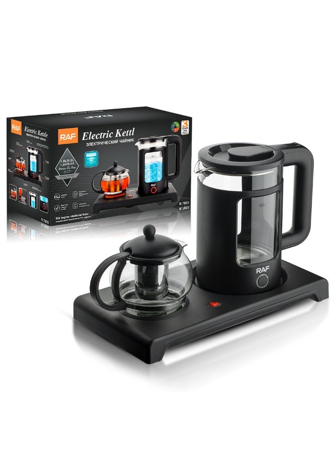 RAF Electric Kettle & Teapot Set – 1.8L Glass Tea Maker with Warming Base, Fast Boil Electric Kettle for Home & Office - Image 1