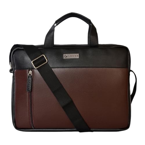 Cross Men's Brown & Black Vegan Leather 14" Laptop Messenger Bag with Flat Handle|1 Main Compartment|1 Front Zip Pocket|2 Slipping Pocket - Image 1