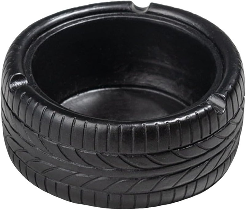 American Retro Tire Ashtray Creative Home Bar Decor Ornament Pure Black - Image 1