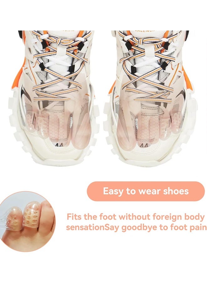 10 قطع من واقيات أصابع القدم من السيليكون، واقي مضاد للاحتكاك لأصابع القدم الكبيرة، واقيات أصابع القدم للنساء، واقيات أصابع القدم القابلة للتنفس للأحذية، أغطية أصابع القدم المريحة بفتحات صغيرة، للبثور والذرة (شفافة) - Image 4