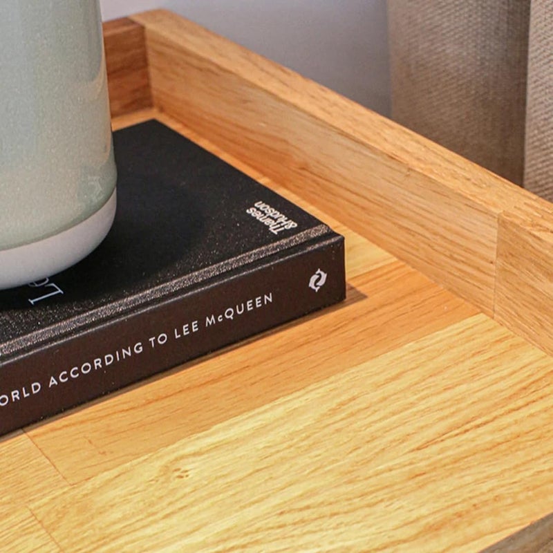 Crysellewoods Wooden Floating Bedside Table Floating Nightstand Small Modern Floating Nightstand with Extra Space mid Century Bedside Table Floating Shelves for Bedroom Natural - Image 4