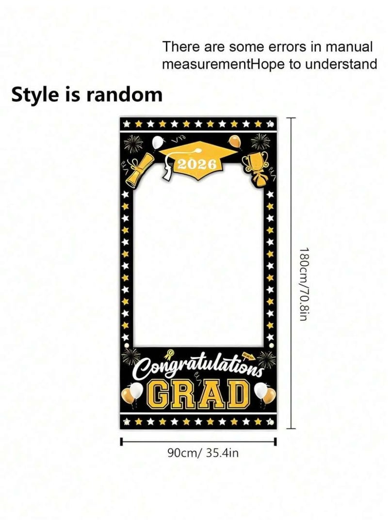 Graduation Party Decoration Photo Booth Frame Congratulations Grad 2026 – Stylish Photo Backdrop for Graduation Celebrations (Size 180×90 cm) - Image 2