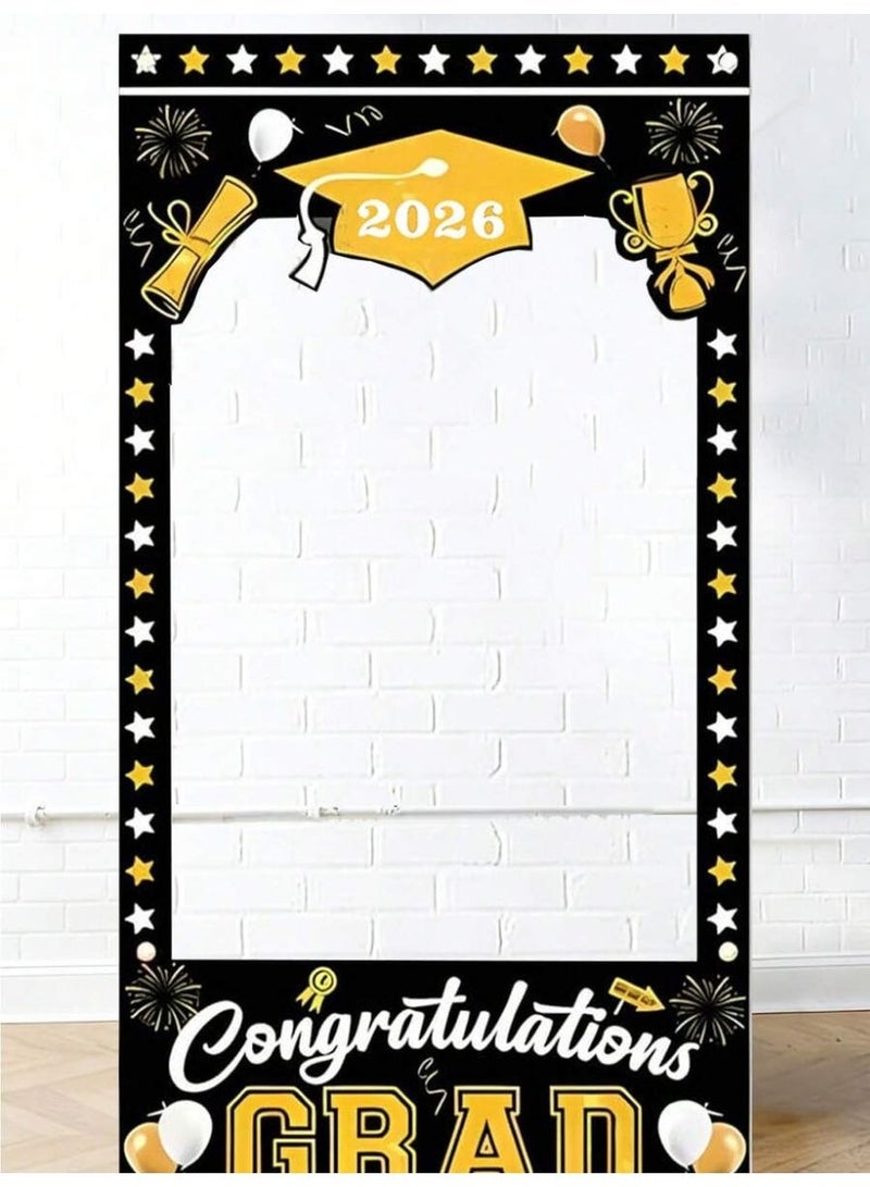 Graduation Party Decoration Photo Booth Frame Congratulations Grad 2026 – Stylish Photo Backdrop for Graduation Celebrations (Size 180×90 cm) - Image 5