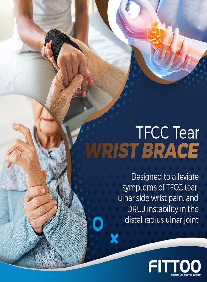 FITTOO Wrist Brace for TFCC Tears, Real Copper Infused TFCC Wrist Brace with Ring Pad for TFCC Tears, Ulnar Sided Wrist Pain, DRUJ Instability, Universal Size for Men & Women Right-M - Image 2