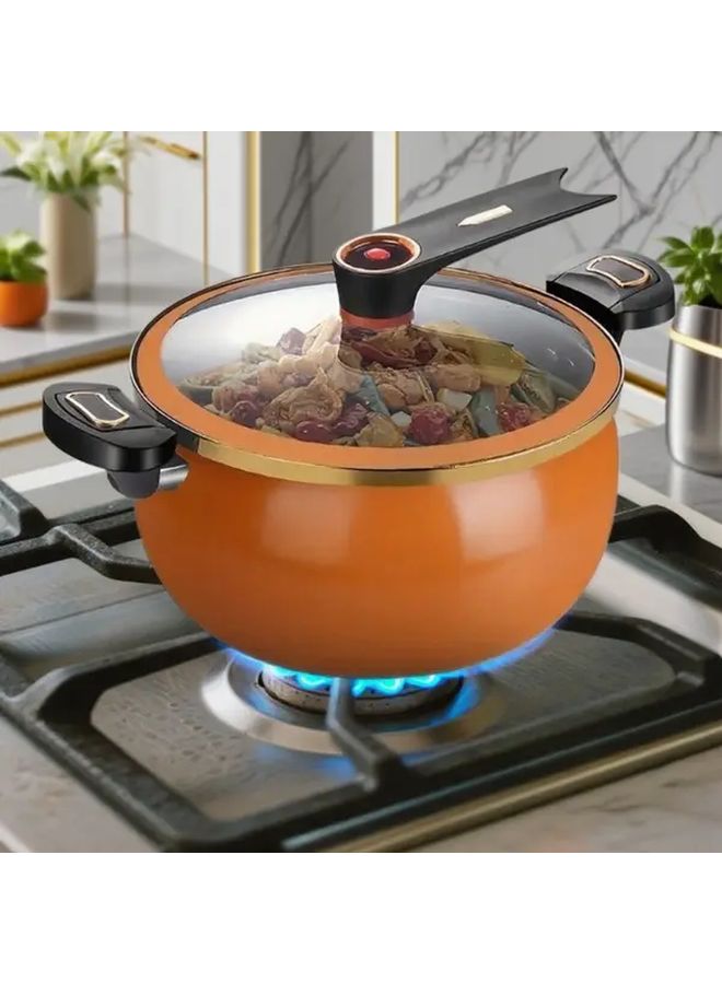 Heavy Duty Cast Iron Slow Cooker Pot Orange Exquisite Even Heat Distribution Compatible All Stovetops Gas Electric Induction Halogen Soups Stews Roasts Durable Construction Versatile Kitchenware Home Chefs - Image 2