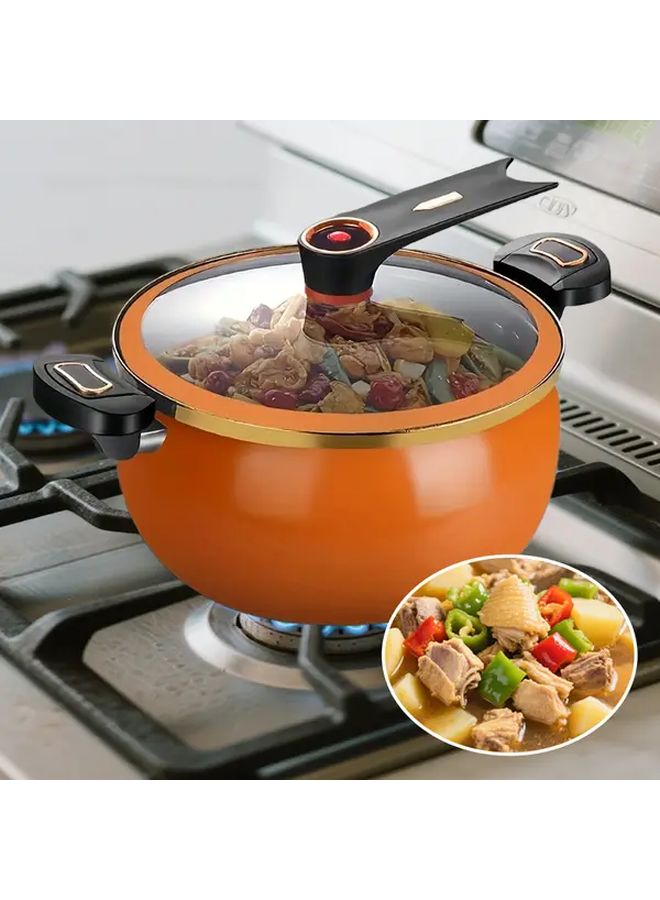 Heavy Duty Cast Iron Slow Cooker Pot Orange Exquisite Even Heat Distribution Compatible All Stovetops Gas Electric Induction Halogen Soups Stews Roasts Durable Construction Versatile Kitchenware Home Chefs - Image 5