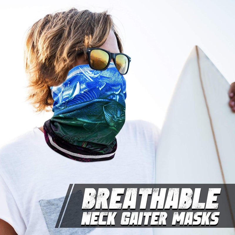 MCTi UV Neck Gaiter Mask, UPF 50 Bandana Balaclava Face Mask Breathable Cooling Sun Summer for Fishing Running 2 Packed … - Image 3