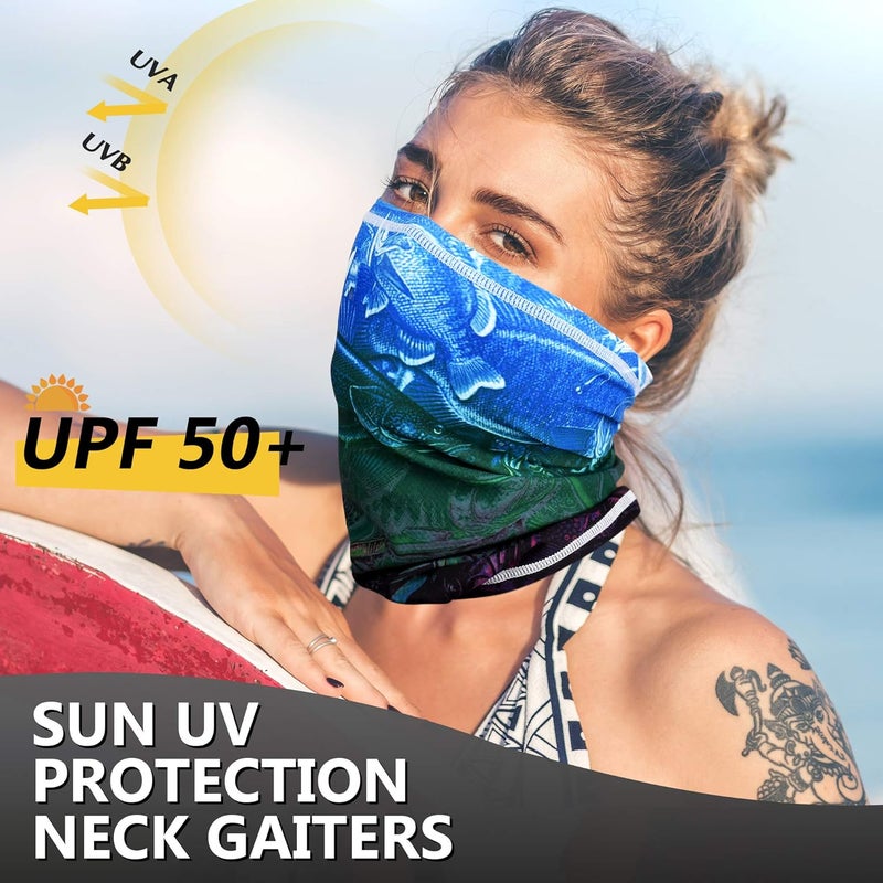 MCTi UV Neck Gaiter Mask, UPF 50 Bandana Balaclava Face Mask Breathable Cooling Sun Summer for Fishing Running 2 Packed … - Image 2