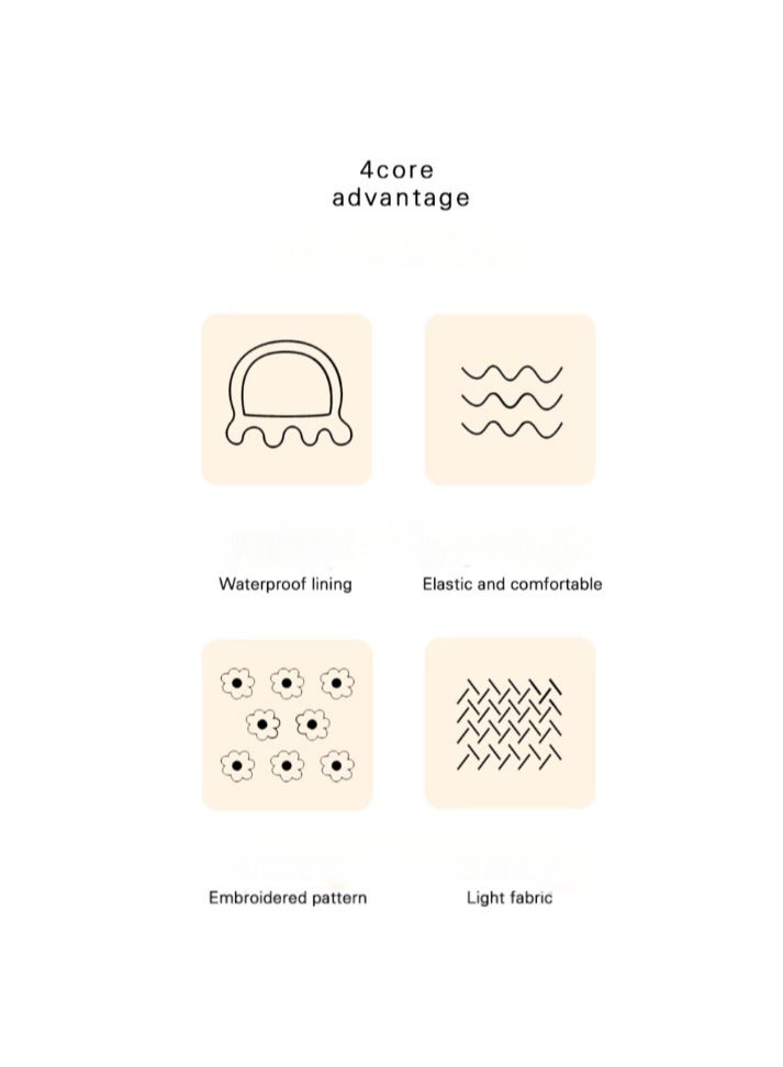 يوكانبي غطاء استحمام مزخرف بزهور وردية بطبقتين، مقاوم للماء ومرن - واقي شعر من البوليستر بتصميم مجعد للكبار والصغار، مثالي للاستخدام في الحمام والمطبخ، ملحقات استحمام - Image 5