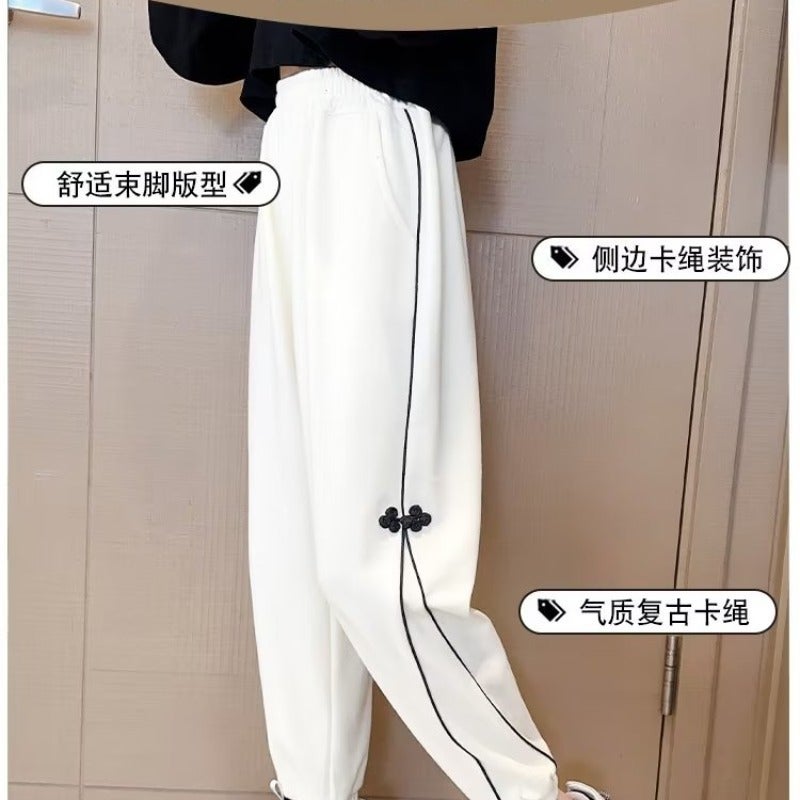 Girls' Pants Fleece-Lined Thickened Sports Pants Winter Girls' Autumn Sweatpants Winter Children'S Casual Trousers - Image 5