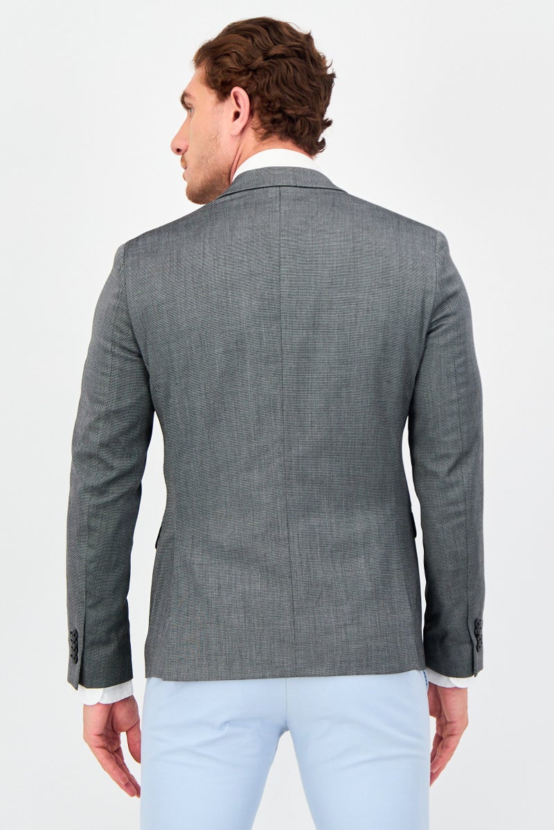 Celio Men Slim Fit Long Sleeve Checkered Casual Blazer, Multicolor - Image 4